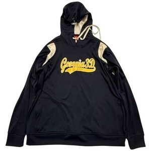 Team 365 Mens Navy Blue Georgia 365 Graphic Hoodie Sweatshirt Size L G